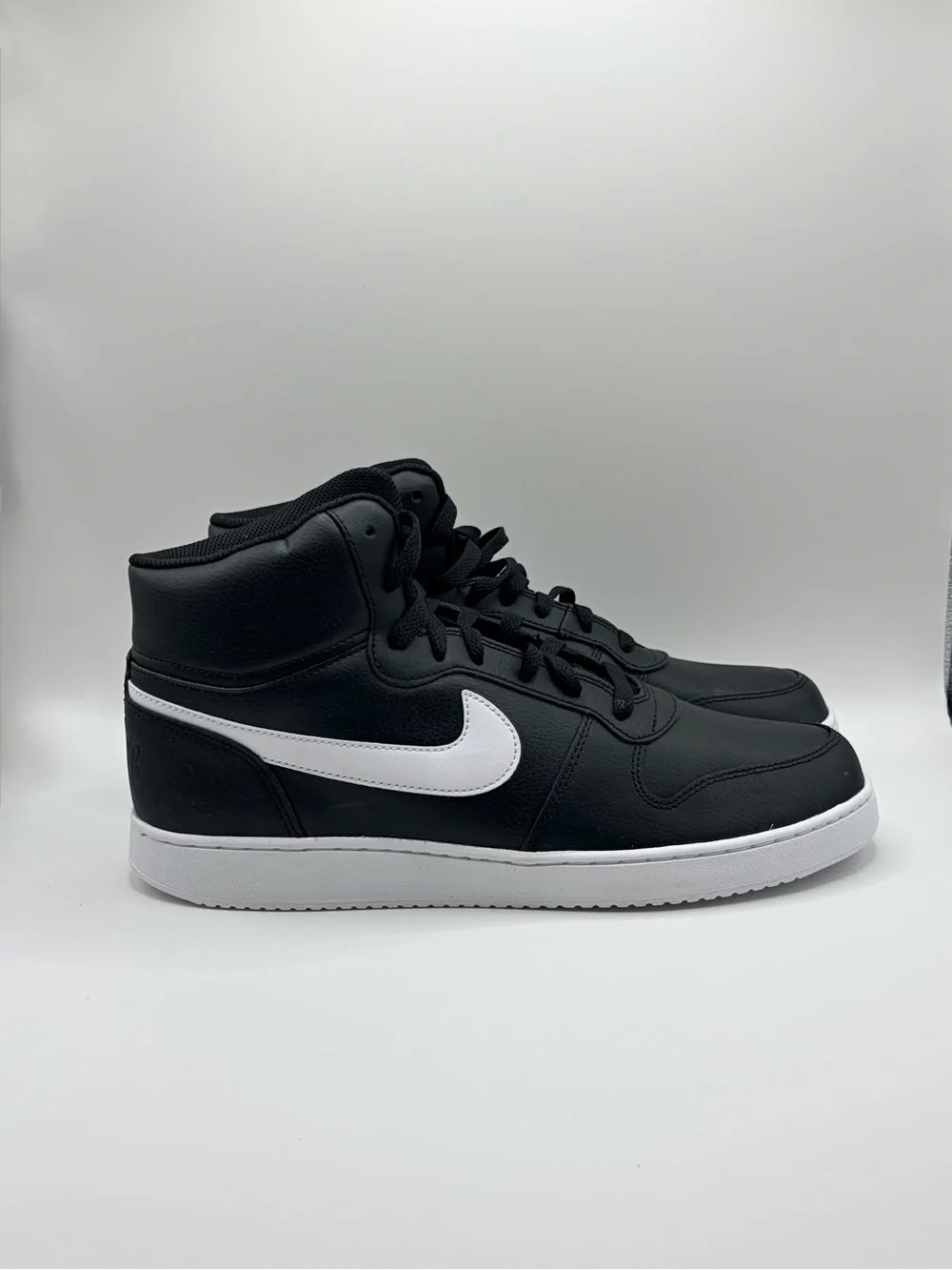 Nike Ebernon Mid  Black and White Mid-Top Sneakers NO LID